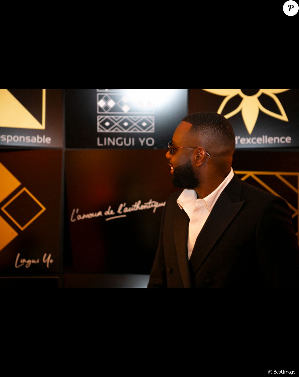 Exclusif -- Gims fait la promotion de son café "LinGui Yo", un café d'excellence et éco-responsable, lors de la 10ème édition du "Global Gift Gala 2021" à l'hôtel Four Seasons Hotel George V. 10ème édition dont il est le parrain. Paris, le 30 octobre 2021.