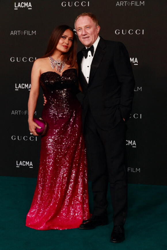 Salma Hayek et son mari François-Henri Pinault - People au 10ème "Annual Art+Film Gala" organisé par Gucci à la "LACMA Art Gallery" à Los Angeles.