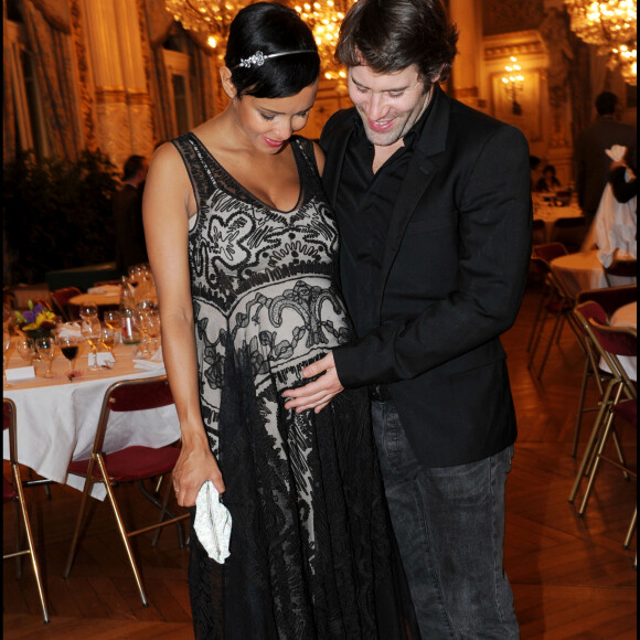Sonia Rolland (enceinte de sa fille Kahina) et Jalil Lespert lors d'un gala à Lyon en 2010. 