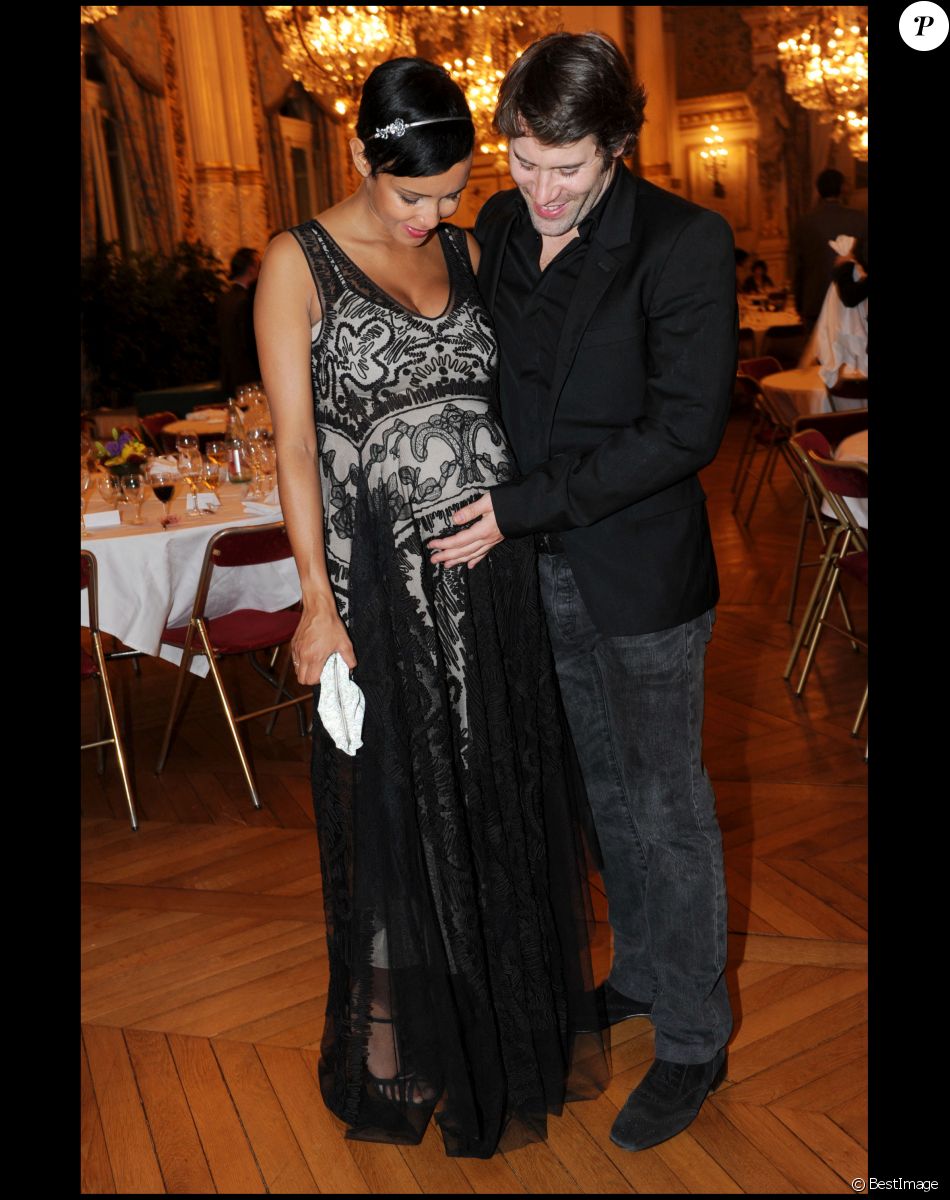 Sonia Rolland (enceinte de sa fille Kahina) et Jalil Lespert lors d'un gala à Lyon en 2010.