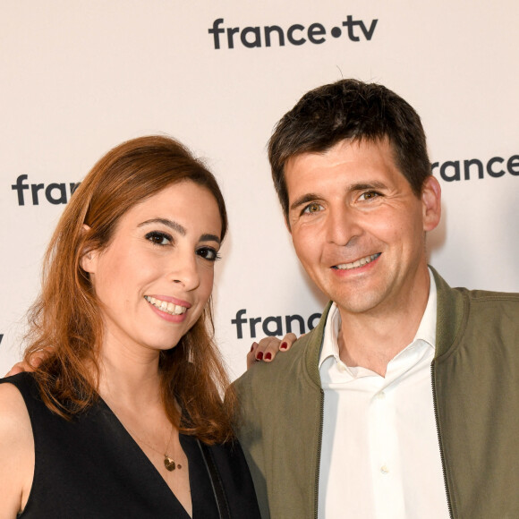 Exclusif - Léa Salamé, Thomas Sotto - People au Palais des Sports lors du concert de Véronique Sanson pour son 70ème anniversaire à Paris le 24 avril 2019