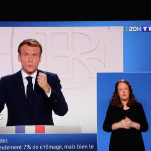 Capture écran - Allocution du Président de la République Emmanuel Macron le 9 novembre 2021 pendant le JT de 20H