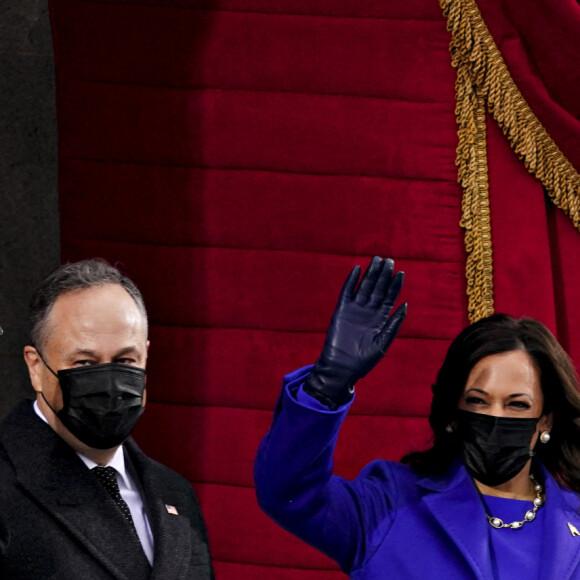 Kamala Harris et son mari Douglas Emhoff - Investiture du 46ème président des Etats-Unis Joe Biden et de la vice-présidente Kamala Harris au Capitole à Washington le 20 janvier 2021