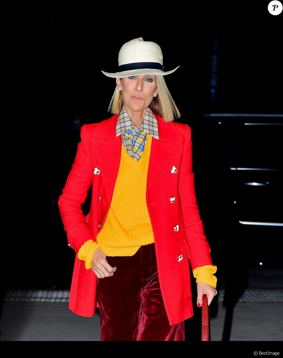 Céline Dion à la sortie du Barclays Center à New York le 28 février 2020.