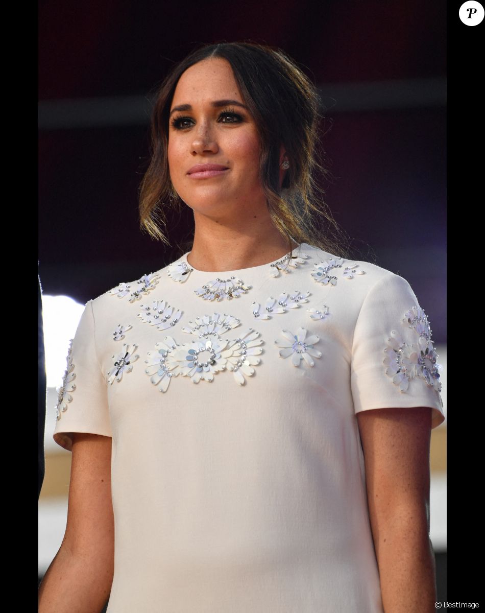 Le prince Harry, duc de Sussex et Meghan Markle sur la scène du "Global Citizen Live Festival" à Central Park à New York.
