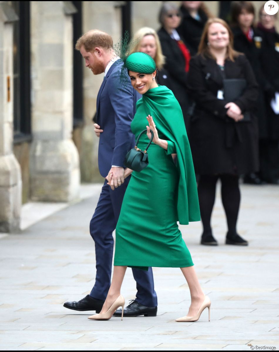 Le prince Harry, duc de Sussex, et Meghan Markle, duchesse de Sussex - La famille royale d'Angleterre lors de la cérémonie du Commonwealth en l'abbaye de Westminster à Londres, le 9 mars 2020.