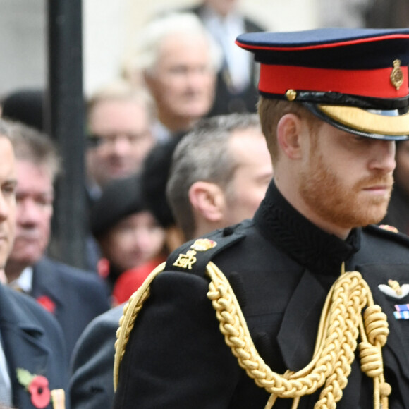 Le prince Harry, duc de Sussex, et Meghan Markle, duchesse de Sussex, assistent au 'Remembrance Day', une cérémonie d'hommage à tous ceux qui sont battus pour la Grande-Bretagne, à Westminster Abbey, le 7 novembre 2019. © Ray Tang via Zuma Press/Bestimage