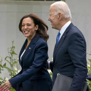 Joe Biden, Kamala Harris - Le président des Etats-Unis a donné une conférence de presse sur les nouvelles mesures prises concernant le Coronavirus (COVID-19), depuis le Rose Garden à la Maison Blanche à Washington. Le 13 mai 2021.