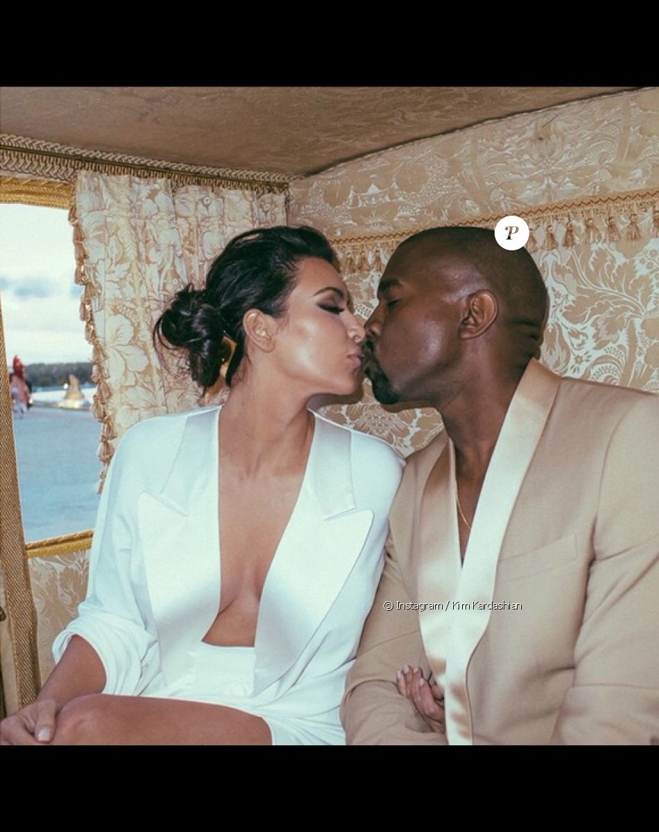 Kim Kardashian et Kanye West au château de Versailles. Le 23 mai 2014.