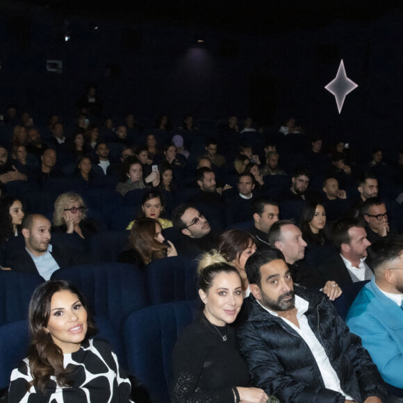 Exclusif - Rebiha Helimi, Magali Berdah, Stéphane Teboul, Thomas Vergara et son fils Milann - Nabilla Benattia, son mari Thomas Vergara et leur fils Milann posent lors de l'avant première du documentaire "Nabilla sans filtre" (Amazon Prime Vidéo) à Paris le 22 Novembre 2021.© Jack Tribeca / Bestimage