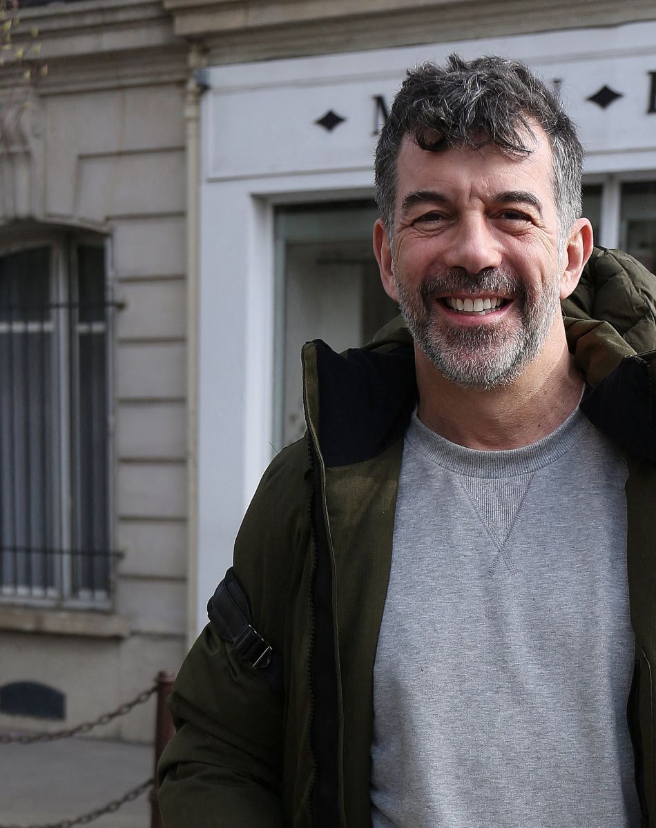 Exclusif - Stéphane Plaza - Arrivées et sorties dans les studios RTL à Paris. Le 23 février 2021