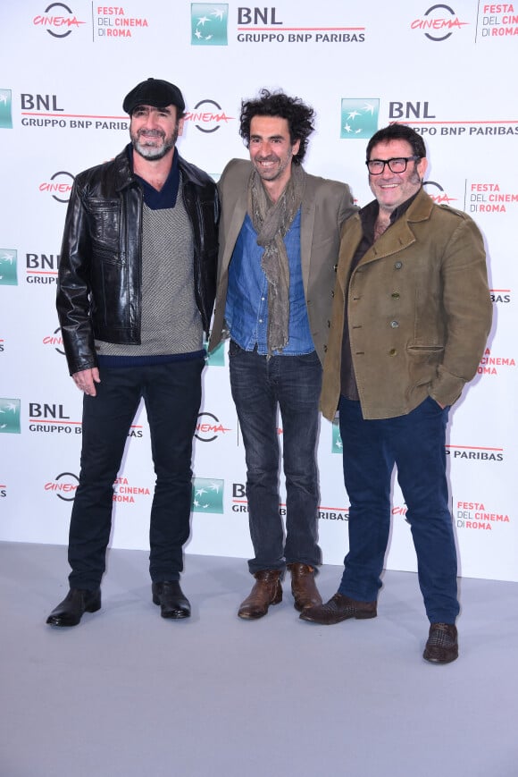 Eric Cantona, Laurent Laffague et Sergi Lopez - Festival du film de Rome, photocall du film "Mad Kings" le 19 octobre 2015.