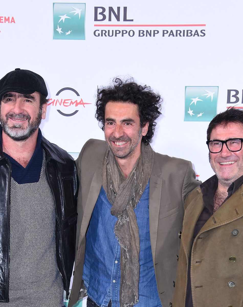 Eric Cantona, Laurent Laffague et Sergi Lopez - Festival du film de Rome, photocall du film "Mad Kings" le 19 octobre 2015.