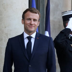 Le président de la république, Emmanuel Macron au Palais de l'Elysée à Paris © Stéphane Lemouton / Bestimage 