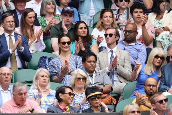 Première sortie officielle de Pippa Middleton, depuis la naissance de sa fille Grace, lors du tournoi de tennis de Wimbledon, le 9 juillet 2021. Elle était accompagnée de son mari James Matthews.