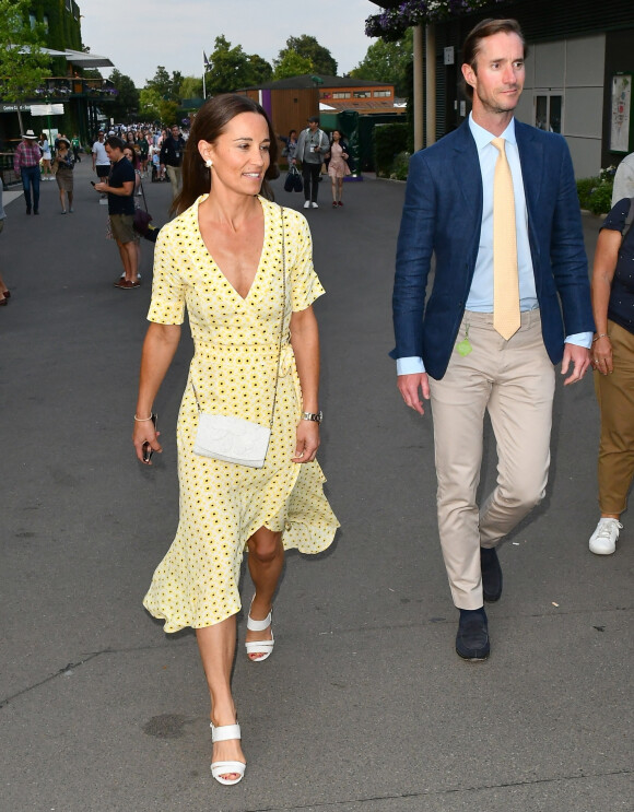 Pippa Middleton et son mari James Matthews - Les célébrités quittent Wimbledon à Londres, le 12 juillet 2019.