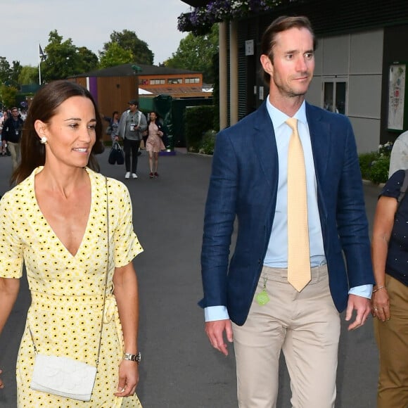 Pippa Middleton et son mari James Matthews - Les célébrités quittent Wimbledon à Londres, le 12 juillet 2019.