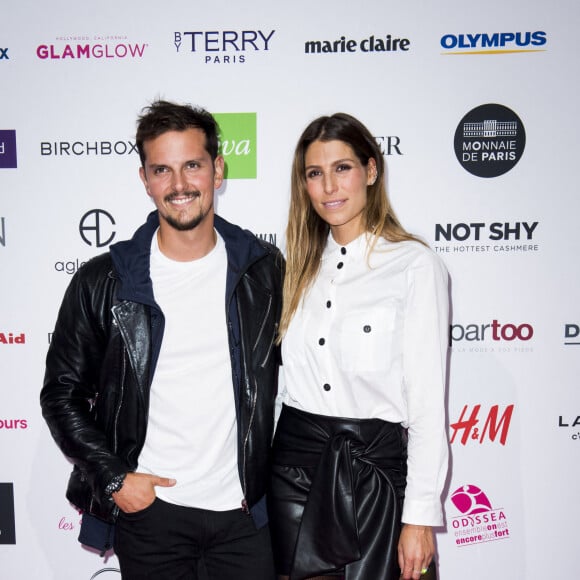 Laury Thilleman (Miss France 2011) et son compagnon Juan Arbelaez à l'occasion du lancement de la 26ème campagne d'Octobre Rose par l'association Le Cancer du Sein, Parlons-en ! sur le Champ de Mars à Paris, France, le 1er octobre 2019. © Jean-Baptiste Autissier/Panoramic/Bestimage 