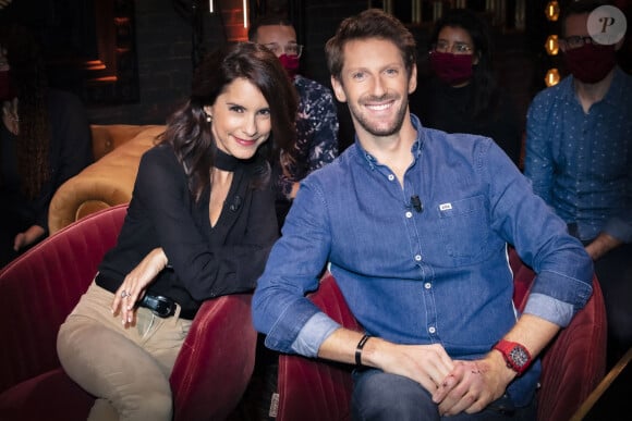 Exclusif - Romain Grosjean et sa femme Marion Jollès sur le plateau de l'émission On Est En Direct (OEED) du samedi 20/11/2021, présentée par L.Salamé et L.Ruquier - Paris 20/11/2021 - © Jack Tribeca / Bestimage