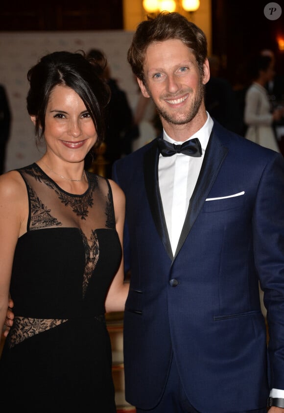 Romain Grosjean et sa femme Marion Jollès Grosjean - Gala de charité organisé par Romain Grosjean au profit de l'association "Enfance et Cancer" à l'hôtel InterContinental à Paris, le 9 septembre 2015.