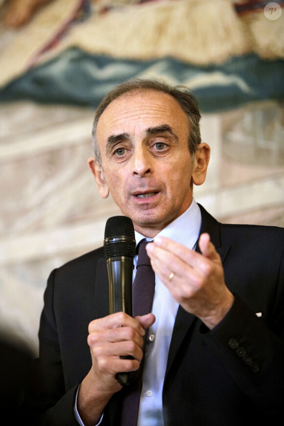 Portrait de Eric Zemmour à Paris lors d'une intervention au Cercle de l'Union interalliée le 18 novembre 2021.