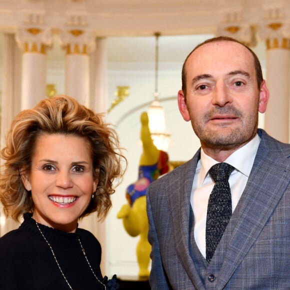 Exclusif - Laura Tenoudji Estrosi et Lionel Servant, le directeur de l'hôtel Negresco, lors de l'inauguration de la boutique de l'Hôtel Negresco "Jeanne" à Nice, le 29 novembre 2021. © Bruno Bebert/Bestimage