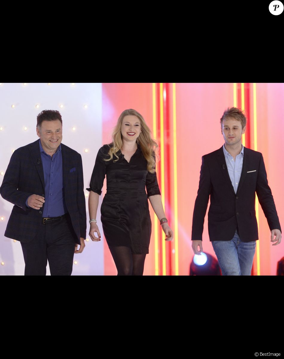 Pierre Sled, Valentine Sled, Nicolas Sled - Enregistrement de l'émission "Vivement Dimanche" à Paris le 1er Avril 2015. L'émission sera diffusée le 05 Avril 2015. Invité principal Sophie Davant.