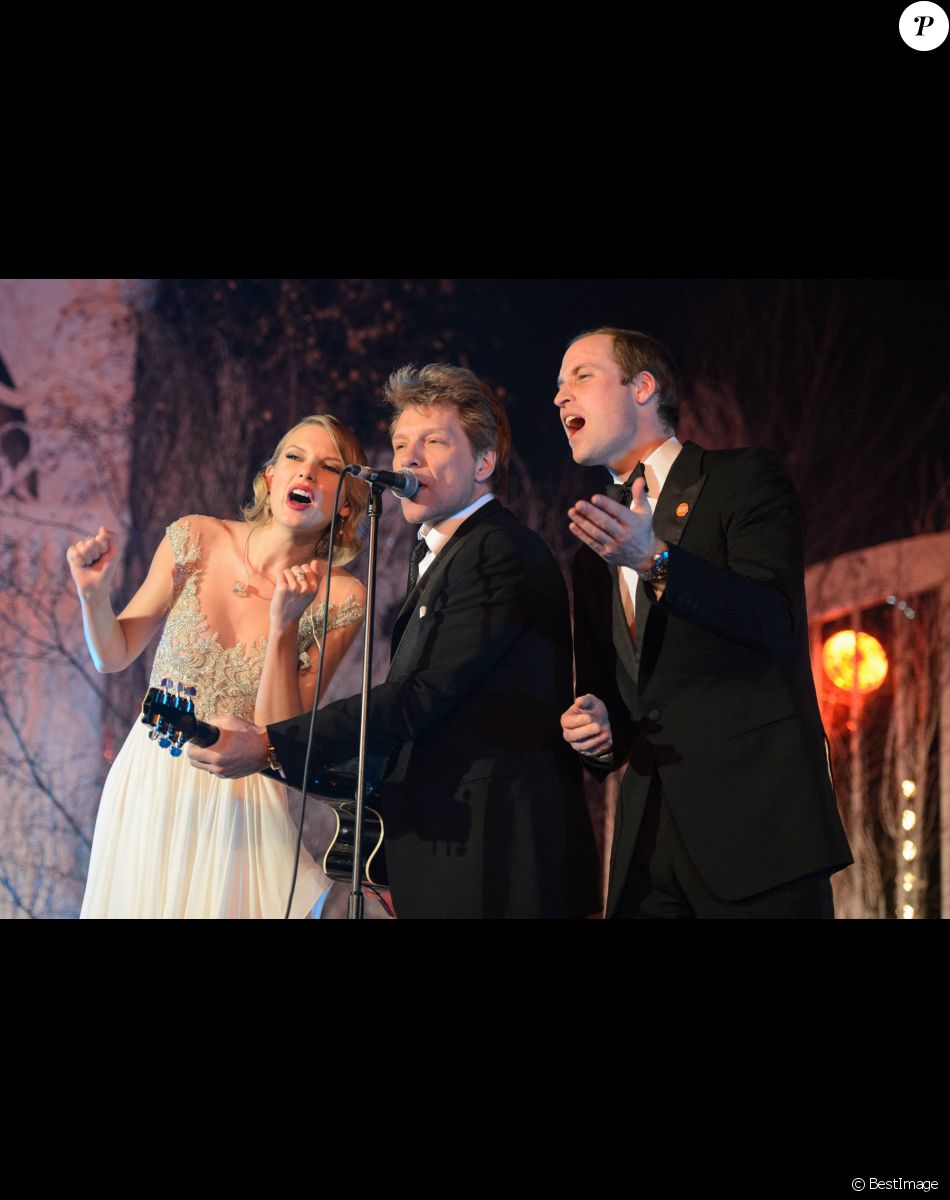 Taylor Swift, Jon Bon Jovi, le prince William - Diner de gala "Centrepoint Winter Whites" a Londres.