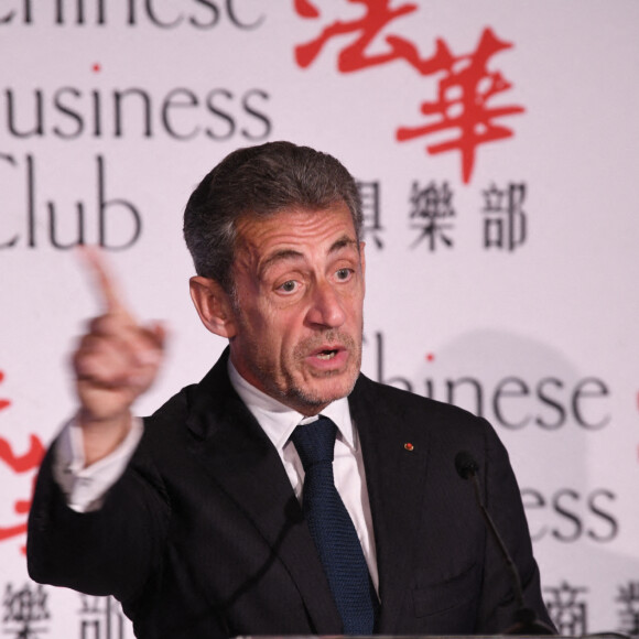 L'ancien président Nicolas Sarkozy - Déjeuner du Chinese Business Club en l'honneur de l'ancien président N.Sarkozy au restaurant de l'hôtel The Westin Paris Vendôme à Paris, France, le 8 novembre 2021