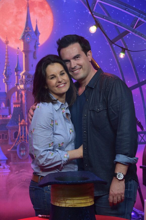 Faustine Bollaert et son mari Maxime Chattam - People au lancement du nouveau spectacle "Mickey et le magicien" au Parc Disneyland Paris. Le 2 juillet 2016 © Giancarlo Gorassini / Bestimage