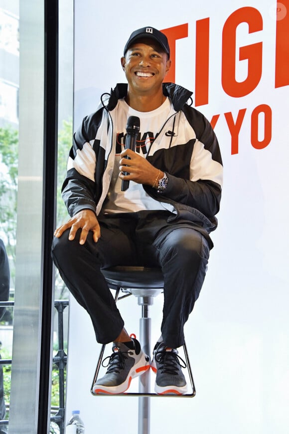 Tiger Woods à l'atelier 'Tiger Is Back' au Centre des jeunes de Shibuya Honmachi à Tokyo, le 20 octobre 2019. © Kento Nara / Panoramic / Bestimage