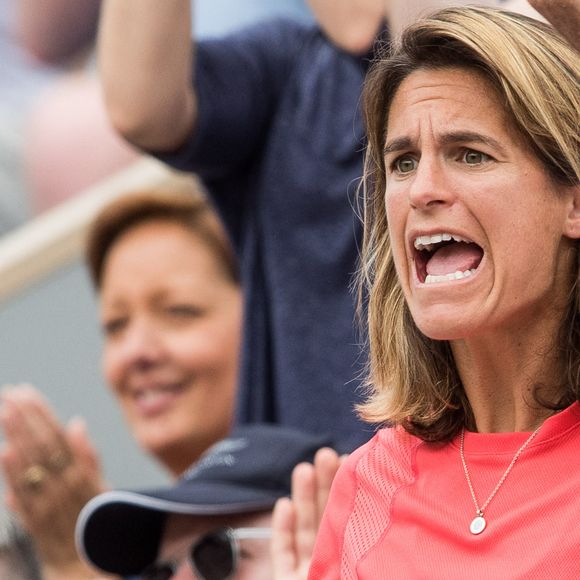 Amélie Mauresmo dans les tribunes lors des internationaux de tennis de Roland Garros à Paris, France, le 31 mai 2019. © Jacovides-Moreau/Bestimage