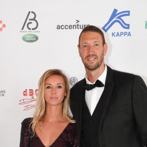 Exclusif - Alain Bernard et sa fiancée Faustine lors de la soirée de gala de la Croix Rouge à l'hôtel du Cap-Eden-Roc au Cap d'Antibes le 14 juin 2019. © Lionel Urman / Bestimage