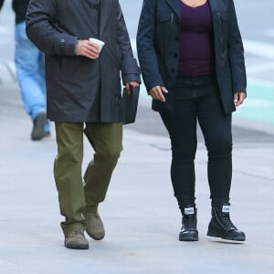 Queen Latifah et Chris Noth sont en tournage pour la série "The equalizer" à New York le 18 novembre 2020.