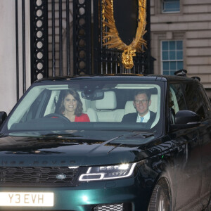 La princesse Eugenie, duchesse d'York - Les membres de la famille royale à la sortie du déjeuner de Noël au palais de Buckingham à Londres le 18 décembre 2019.