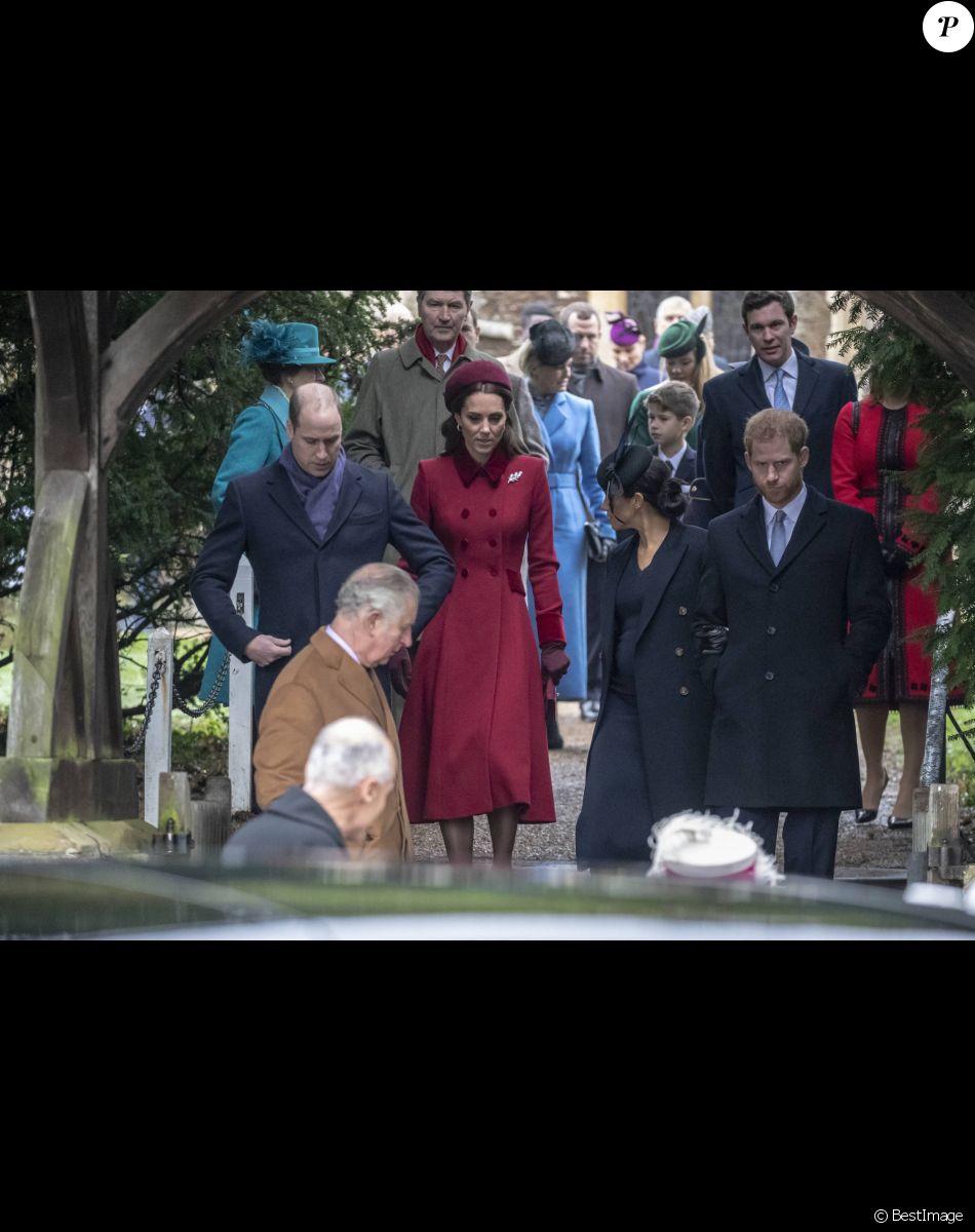 Le prince William, duc de Cambridge, Catherine Kate Middleton, duchesse de Cambridge, Meghan Markle, duchesse de Sussex, le prince Harry, duc de Sussex - La famille royale assiste à la messe de Noël à Sandringham le 25 décembre 2018.