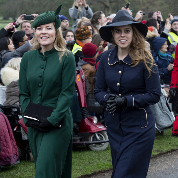 La princesse Béatrice d'York, Autumn Phillips - La famille royale britannique se rend à la messe de Noël à l'église Sainte-Marie-Madeleine à Sandringham, le 25 décembre 2018.