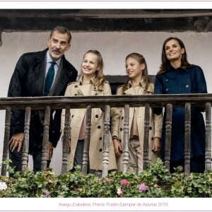 Le roi Felipe VI d'Espagne, la princesse Leonor des Asturies, l'infante Sofia, la reine Letizia - Carte de voeux officielle de la couronne d'Espagne pour Noël 2019 et le nouvel an 2020 le 16 décembre 2019.