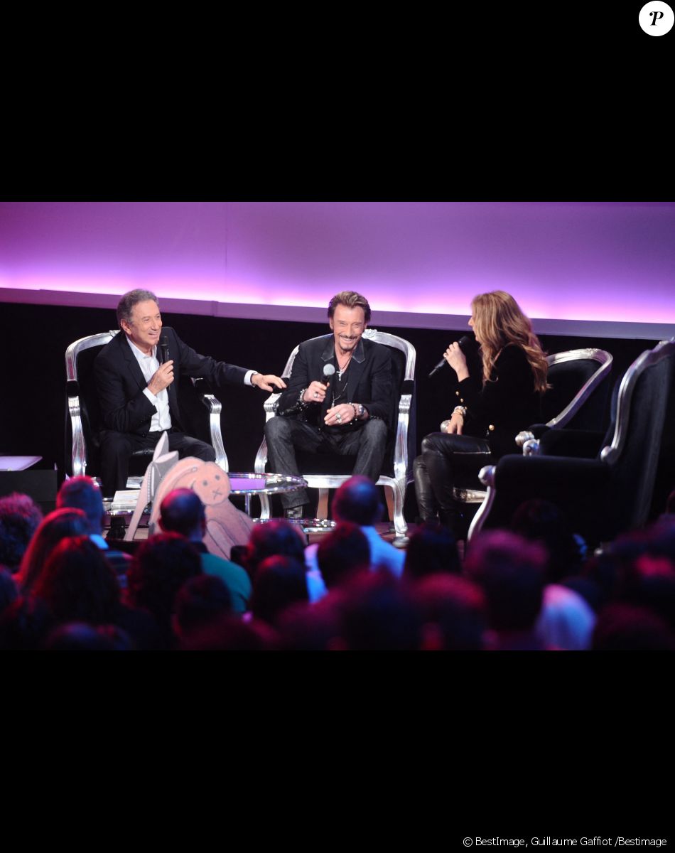 Archives - Michel Drucker, Johnny Hallyday et Céline Dion dans l'émission "Céline le grand show" sur France 2. © Guillaume Gaffiot /Bestimage