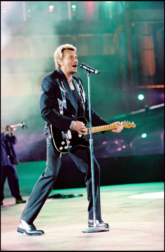Johnny Hallyday en concert au Stade de France, en 1998.