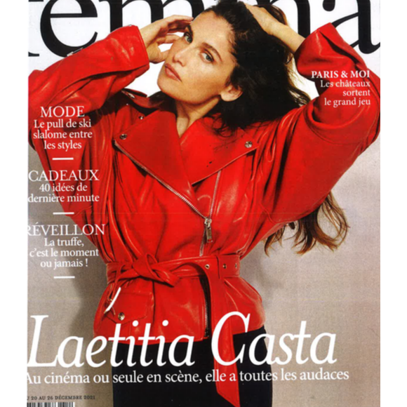 Laetitia Casta en couverture du magazine "Version Femina" du 20 décembre 2021.