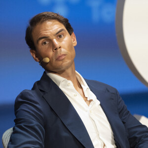 Rafael Nadal lors de l'ouverture du congrès Enlighted 2021 Hybrid Edition à Madrid le 19 octobre 2021.