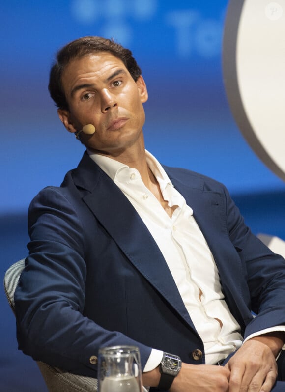 Rafael Nadal lors de l'ouverture du congrès Enlighted 2021 Hybrid Edition à Madrid le 19 octobre 2021.
