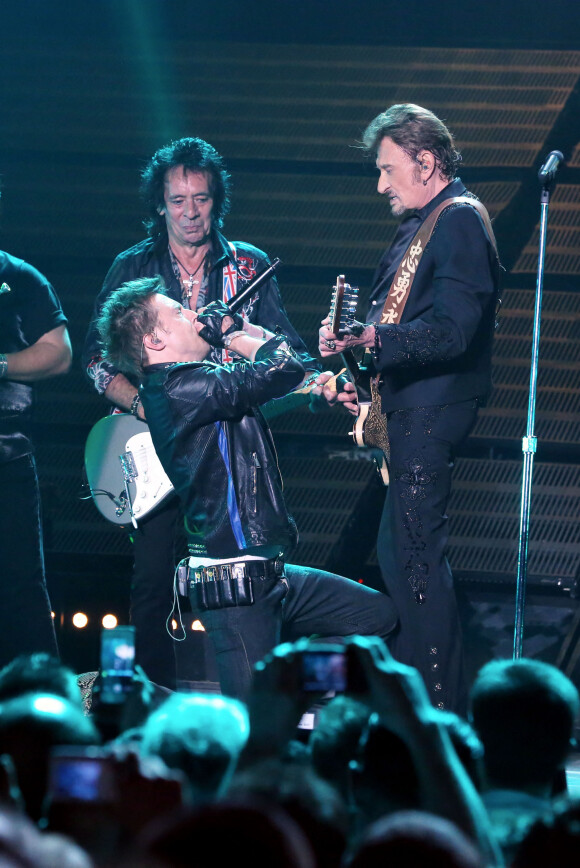 Exclusif - Robin Le Mesurier et Greg Zlap - Premier concert de la tournee "Born Rocker Tour" de Johnny Hallyday au POPB de Bercy a Paris. Le 14 juin 2013