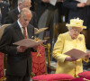 La reine Elizabeth II d'Angleterre et le prince Philip, duc d'Edimbourg lors de la cérémonie de Thanksgiving, à l'occasion du 90ème anniversaire de la reine, en la cathédrale St Paul à Londres. Le 10 juin 2016.