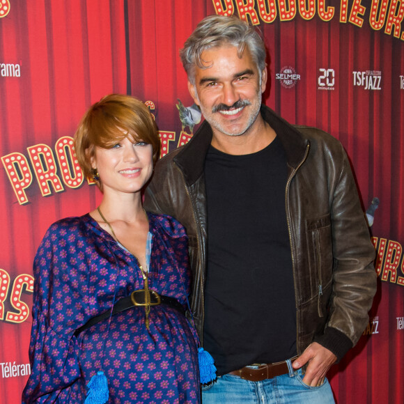 François Vincentelli et sa compagne Alice Dufour (enceinte) - Soirée de gala à l'occasion de la première de la pièce "Les producteurs" au Théâtre de Paris à Paris, début décembre. © Christophe Clovis / Bestimage