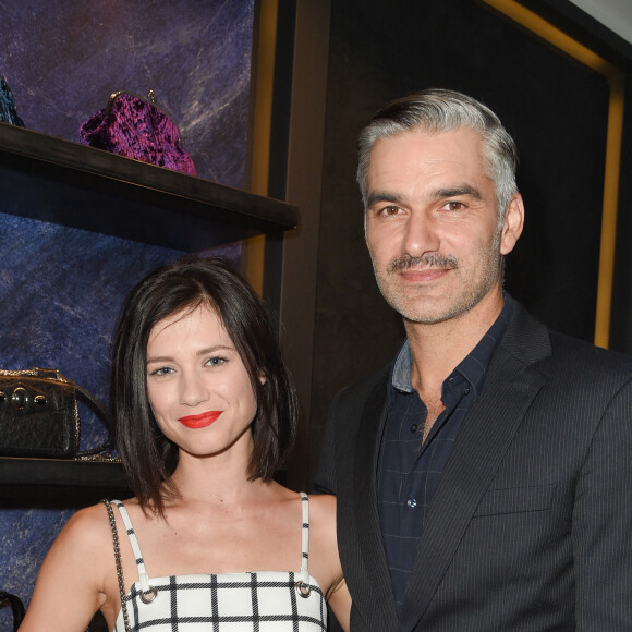 Exclusif - Alice Dufour et son compagnon François Vincentelli à la soirée d'inauguration de la nouvelle boutique "Pellegrino" à Paris, le 26 juin 2018.