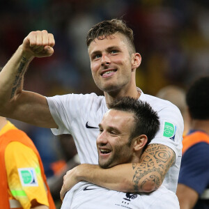 Mathieu Valbuena et Olivier Giroud - Match du groupe E entre la France et la Suisse au stade Fonte Nova à Salvador de Bahia au Brésil, le 20 juin 2014.