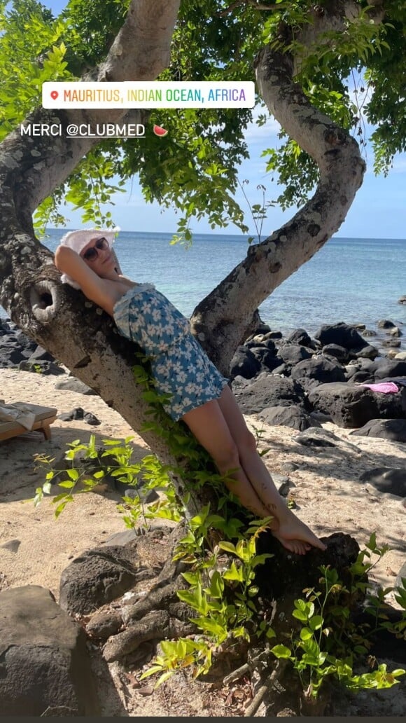 Nathalie Péchalat en vacances sur l'île Maurice. Le 3 janvier 2022.