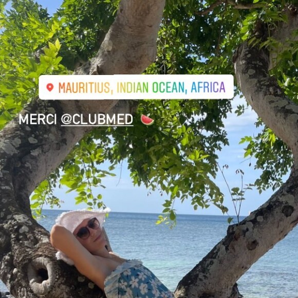 Nathalie Péchalat en vacances sur l'île Maurice. Le 3 janvier 2022.